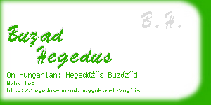 buzad hegedus business card